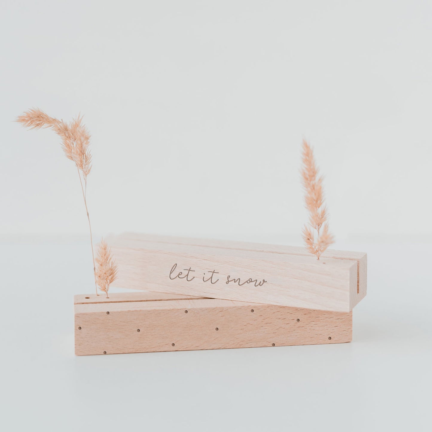 Card and dried flower stand Let it snow in a set of 2