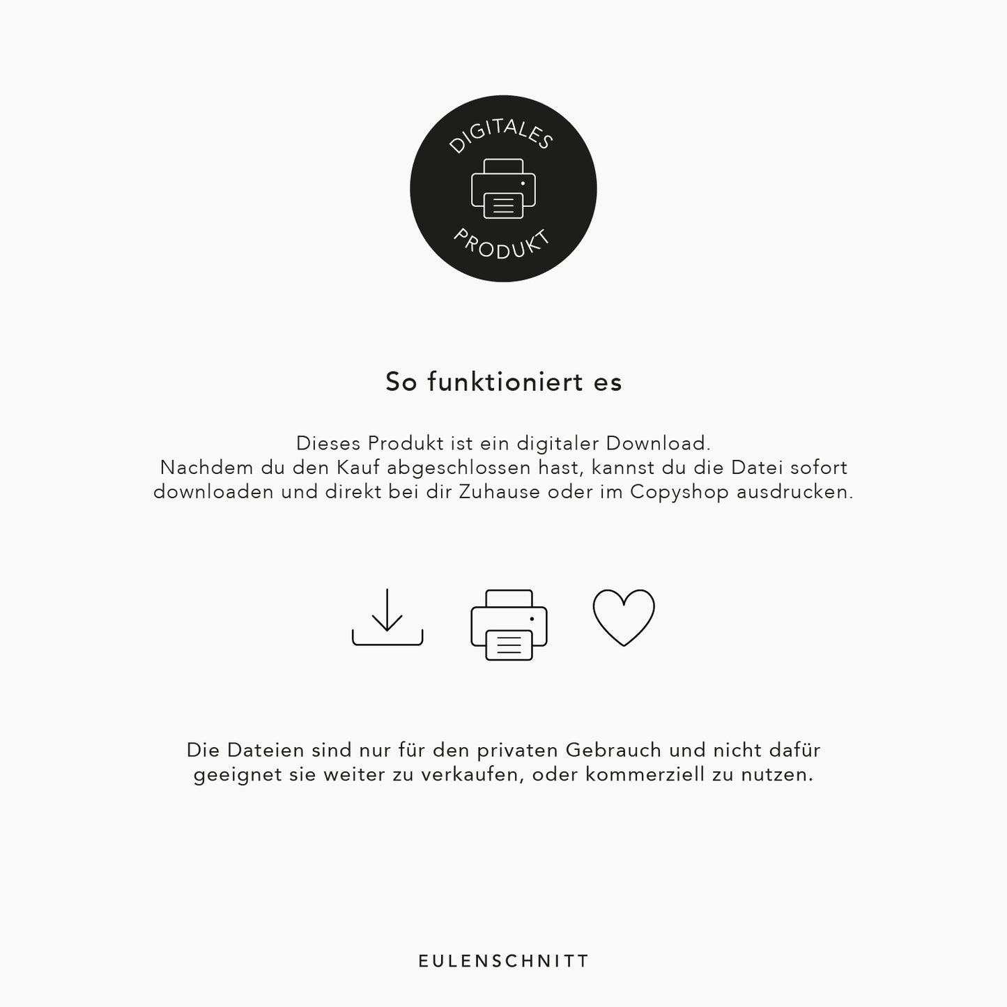 Einzelne Schritte, wenn man einen Cake-Topper von Eulenschnitt kauft. Downloaden, ausdrucken, aufhängen und freuen.