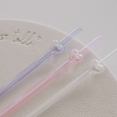 Limitierte Strohhalme Bubble heart 3er Set rosa