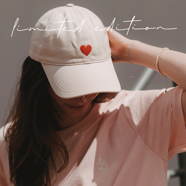 Limitierte Cap Herz beige