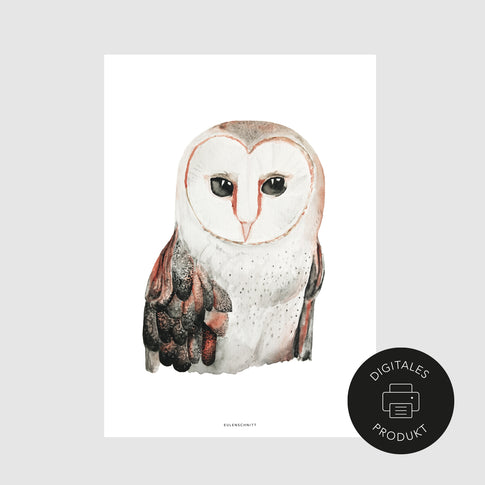 Schlichtes Bild vom Eulen Poster, erhältlich bei Eulenschnitt als digitales Poster.