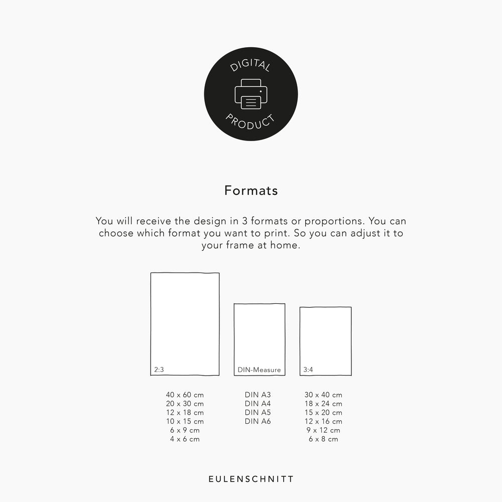 Description of the formats in which you will receive the poster file. There are many aspect ratios for all kinds of picture frames.