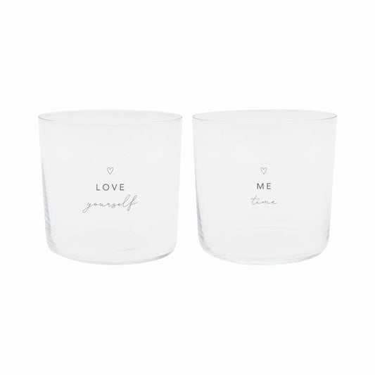 Bicchiere da bere set da 2 Selflove nero