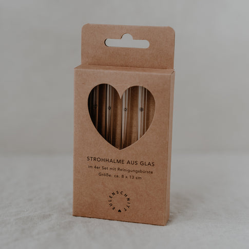 Pailles en verre Été Noir 13cm en lot de 4