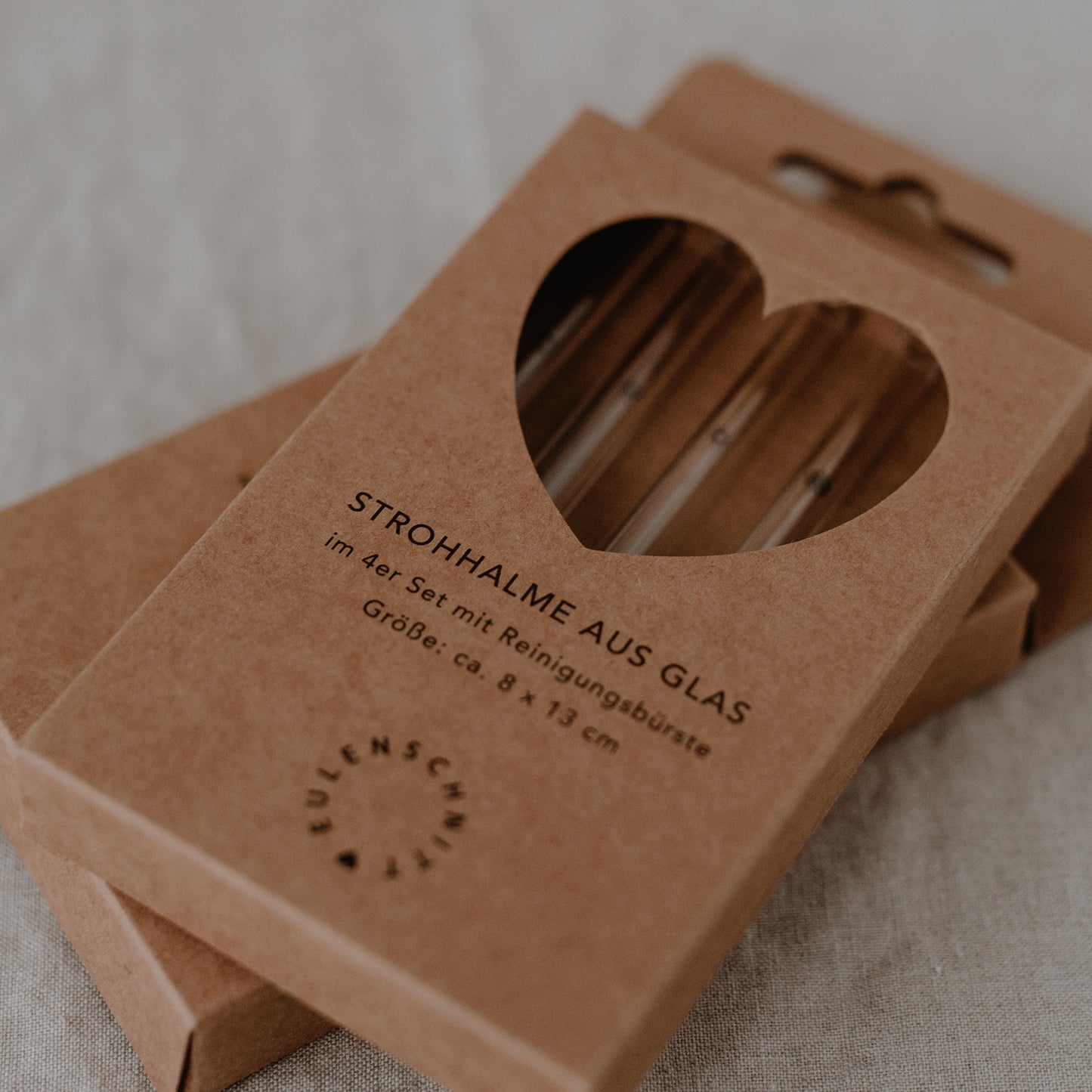 Pailles en verre Été Noir 13cm en lot de 4