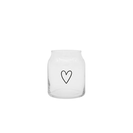Vaso in vetro piccolo a forma di cuore