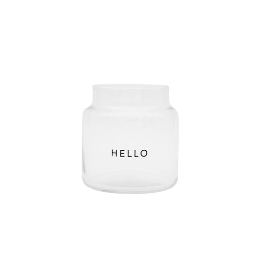 Vaso di vetro medio Hello