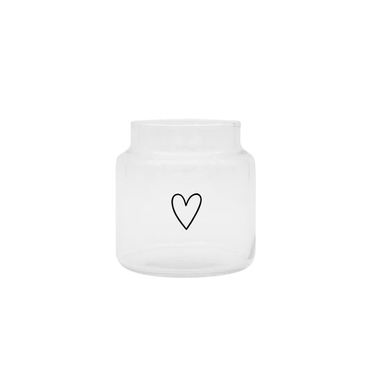 Vaso di vetro medio a forma di cuore