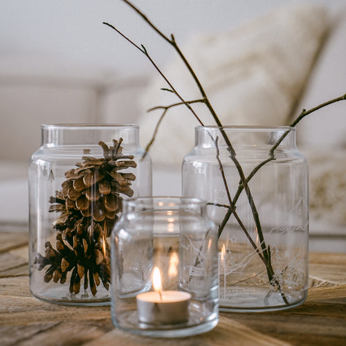 Vase aus Glas groß Tannen