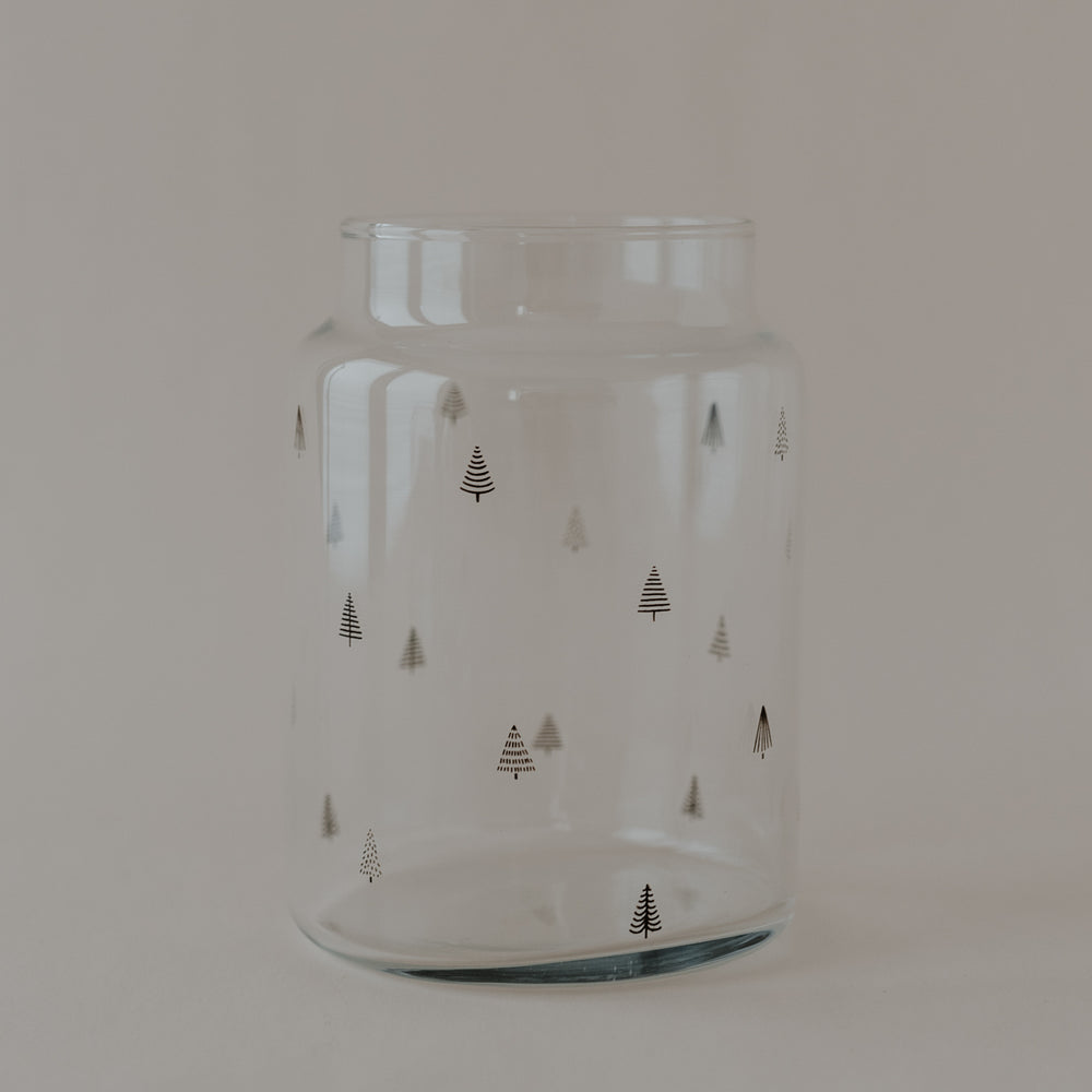 Vase aus Glas groß Tannen