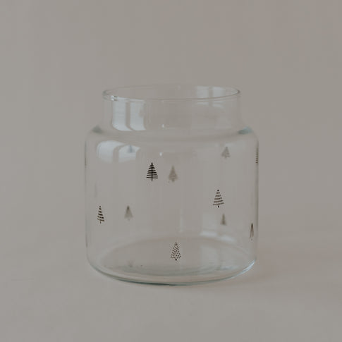 Vase aus Glas mittel Tannen