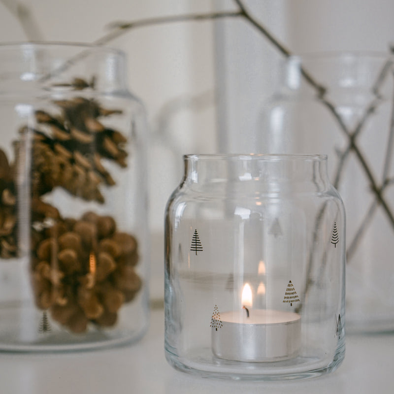 Vase aus Glas klein Tannen