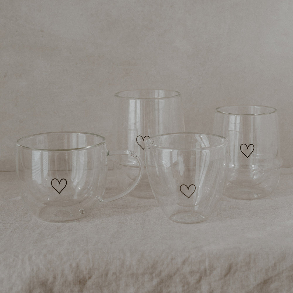 Verre double paroi 300ml cœur
