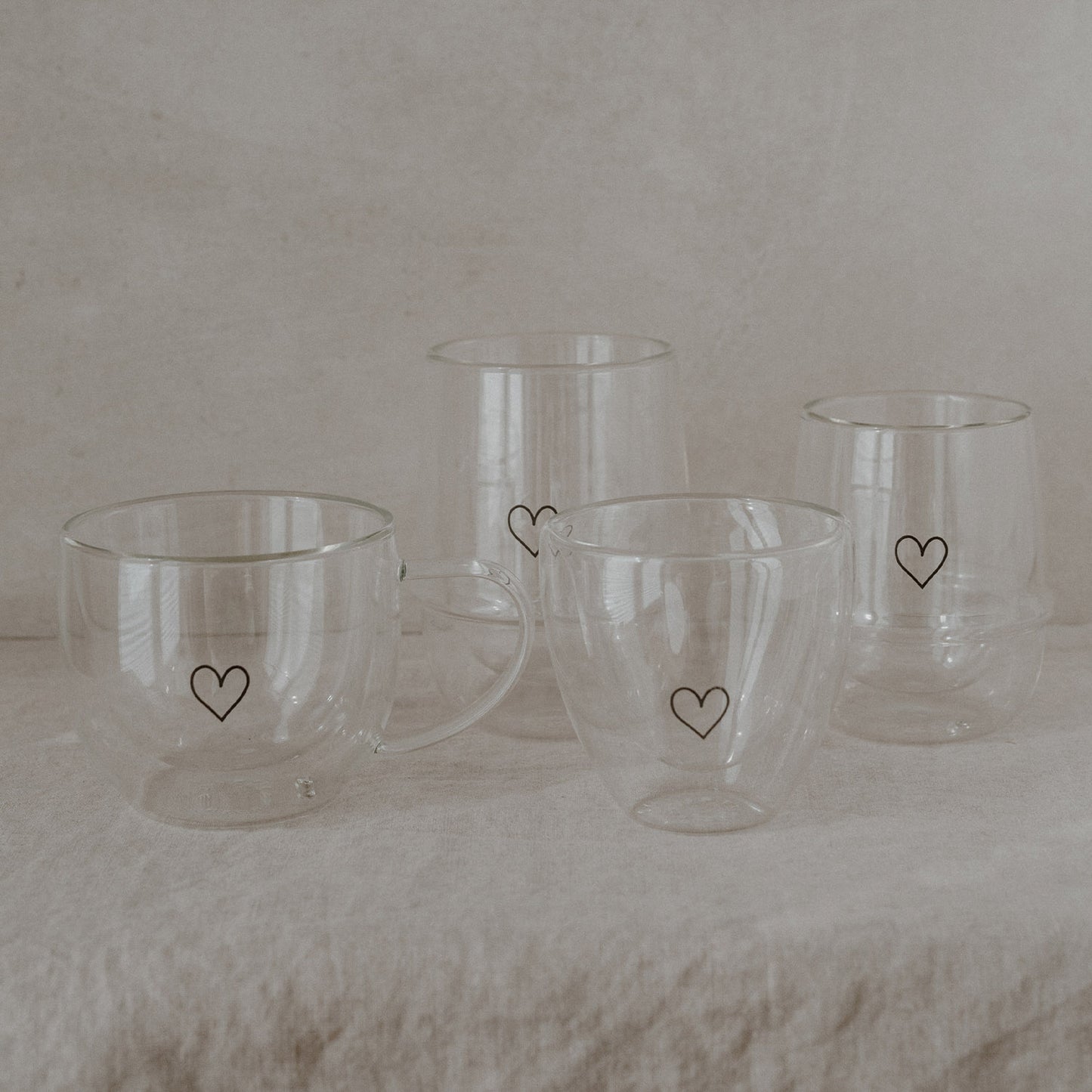 Verre double paroi 300ml cœur