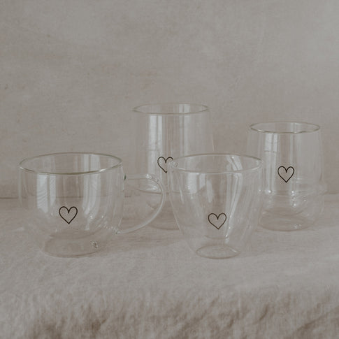 Verre double paroi 300ml cœur