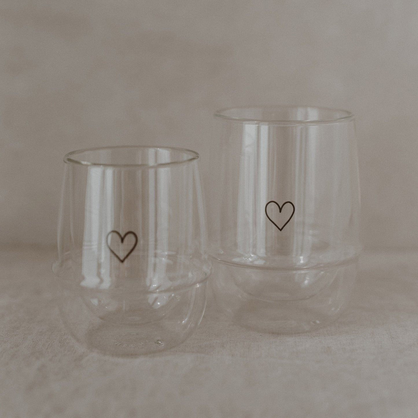 Verre double paroi 300ml cœur