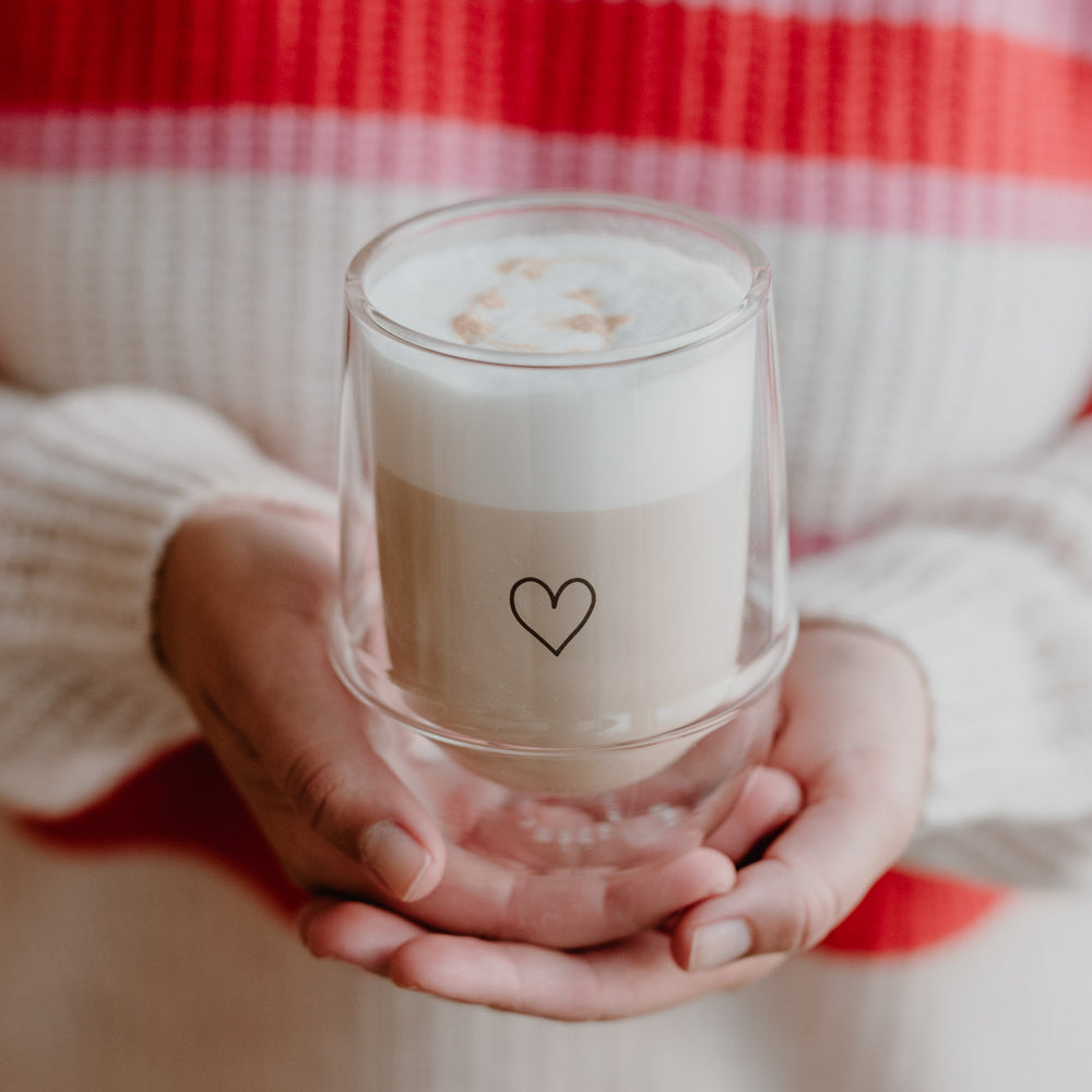 Verre double paroi 300ml cœur