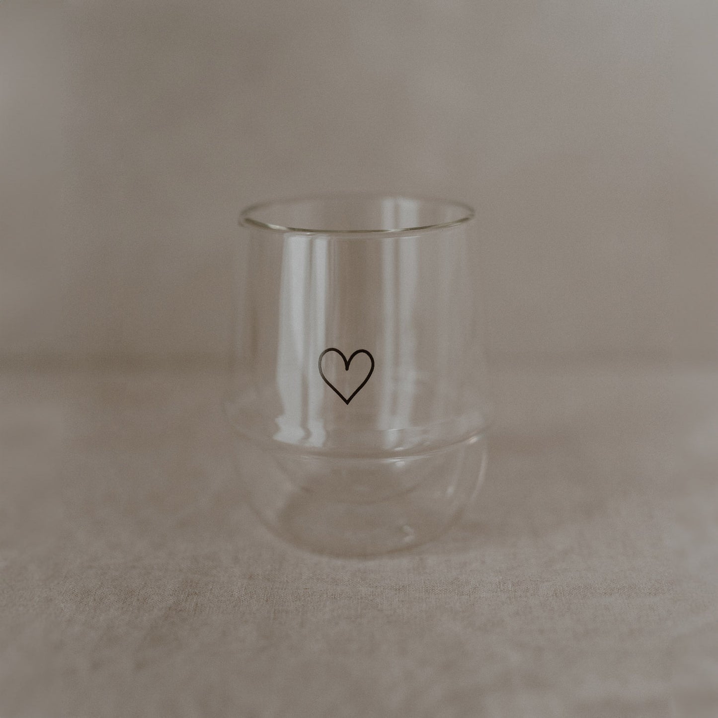 Verre double paroi 200ml cœur