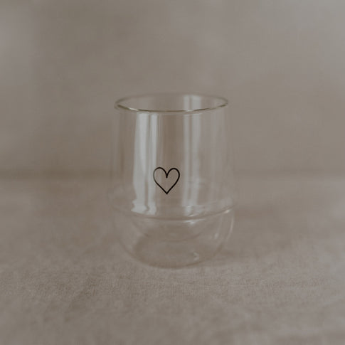 Verre double paroi 200ml cœur