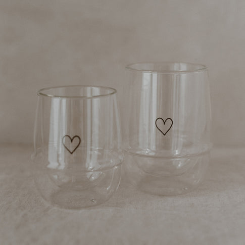 Verre double paroi 200ml cœur