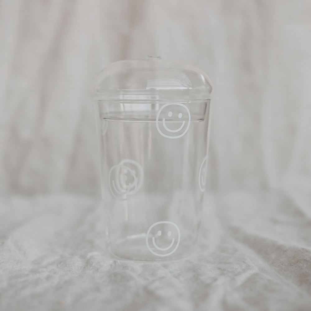 Trinkglas Smileys weiß | Eulenschnitt 
