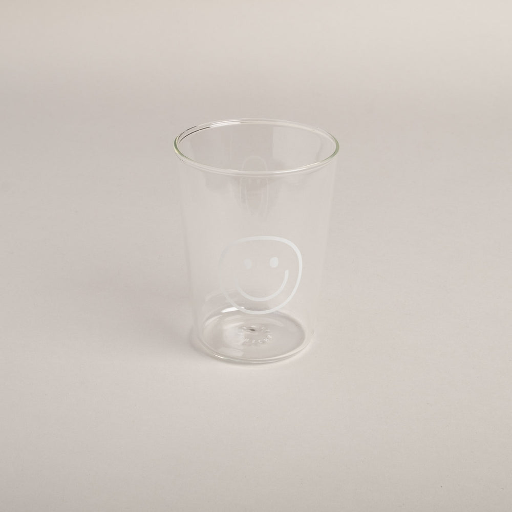 Trinkglas Smiley weiß | Eulenschnitt 