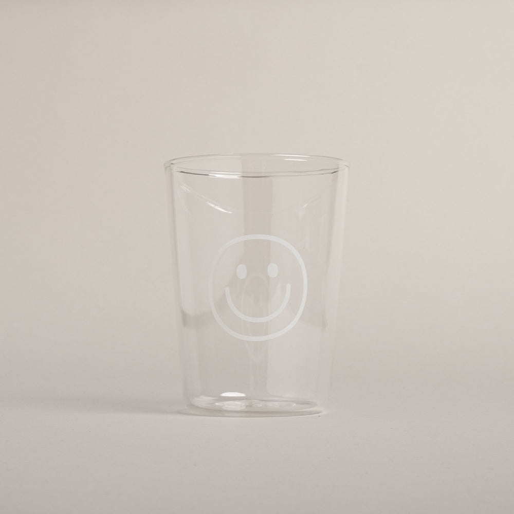 Trinkglas Smiley weiß | Eulenschnitt 