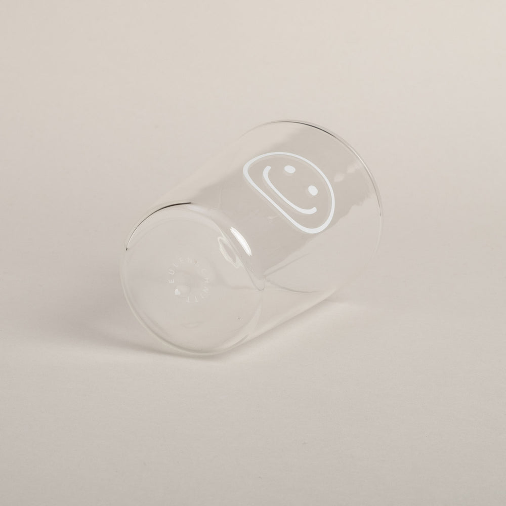 Trinkglas Smiley weiß | Eulenschnitt 