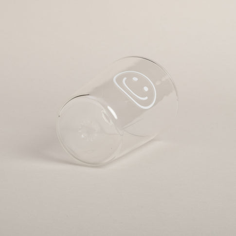 Trinkglas Smiley weiß | Eulenschnitt 