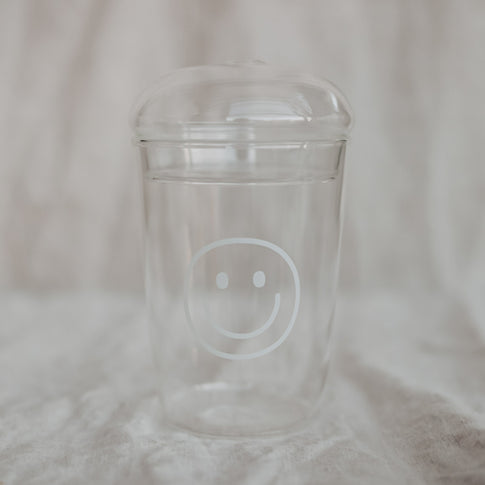 Trinkglas Smiley weiß | Eulenschnitt 
