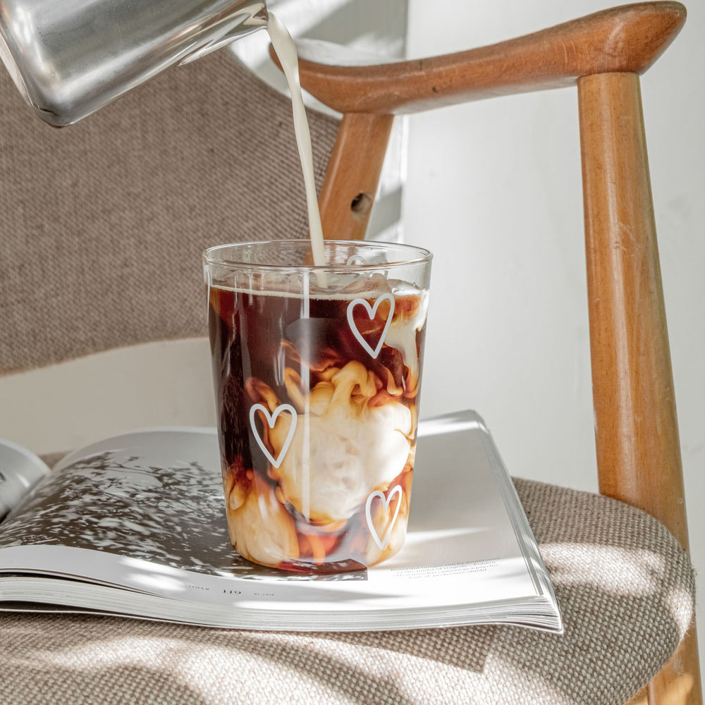 Trinkglas Herzen weiß | Eulenschnitt 