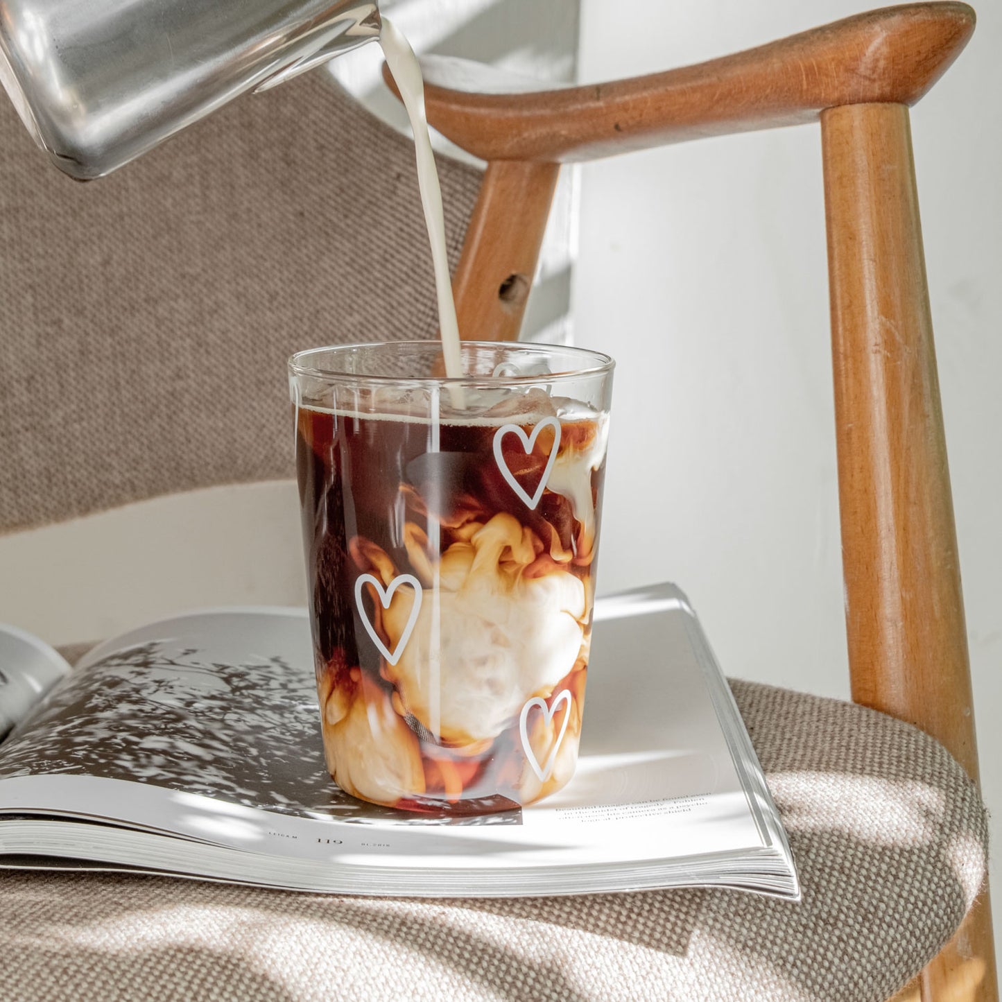 Trinkglas Herzen weiß | Eulenschnitt 