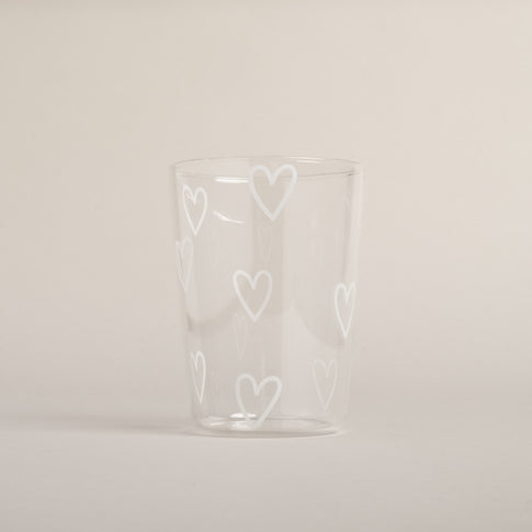 Trinkglas Herzen weiß | Eulenschnitt 