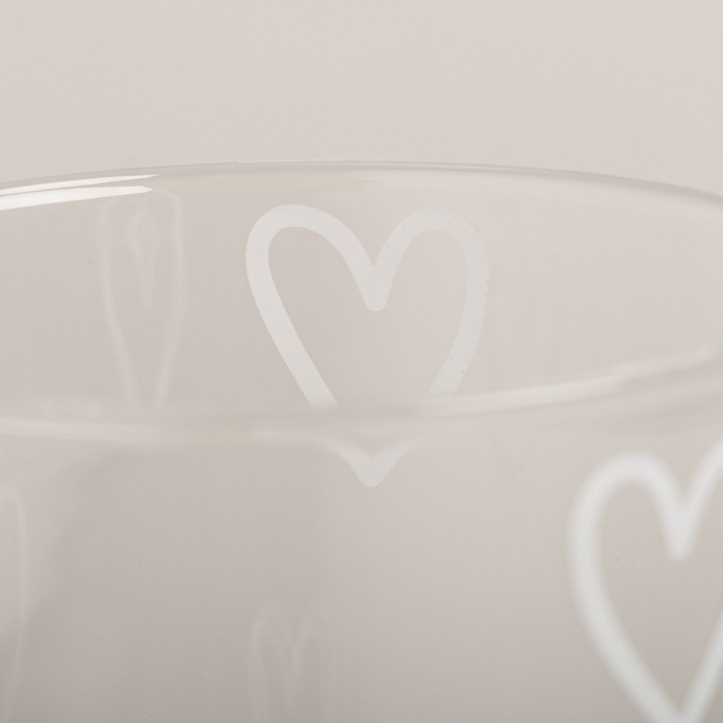 Trinkglas Herzen weiß | Eulenschnitt 