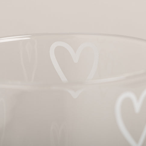 Trinkglas Herzen weiß | Eulenschnitt 