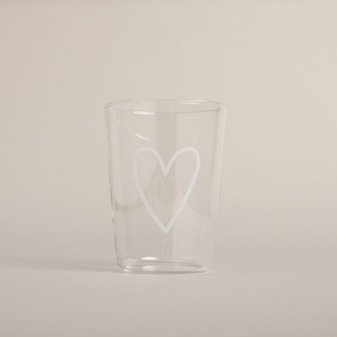 Trinkglas Herz weiß | Eulenschnitt 