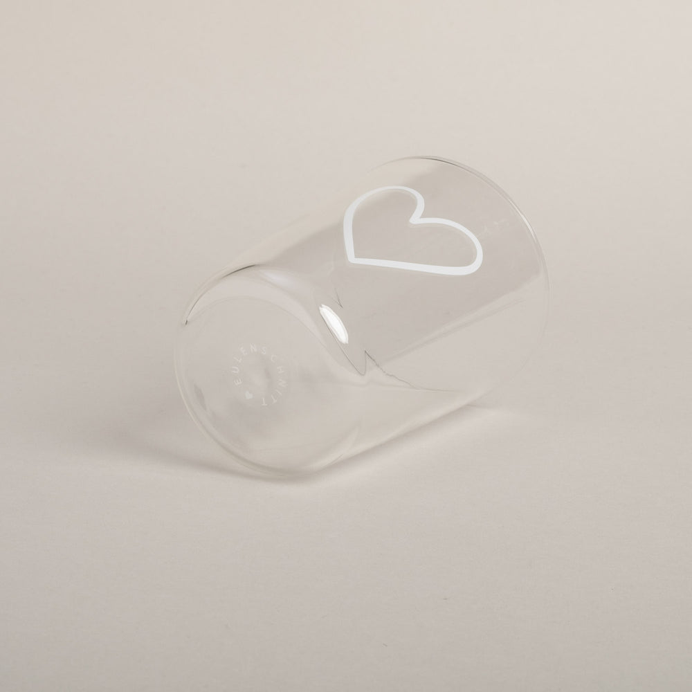Trinkglas Herz weiß | Eulenschnitt 