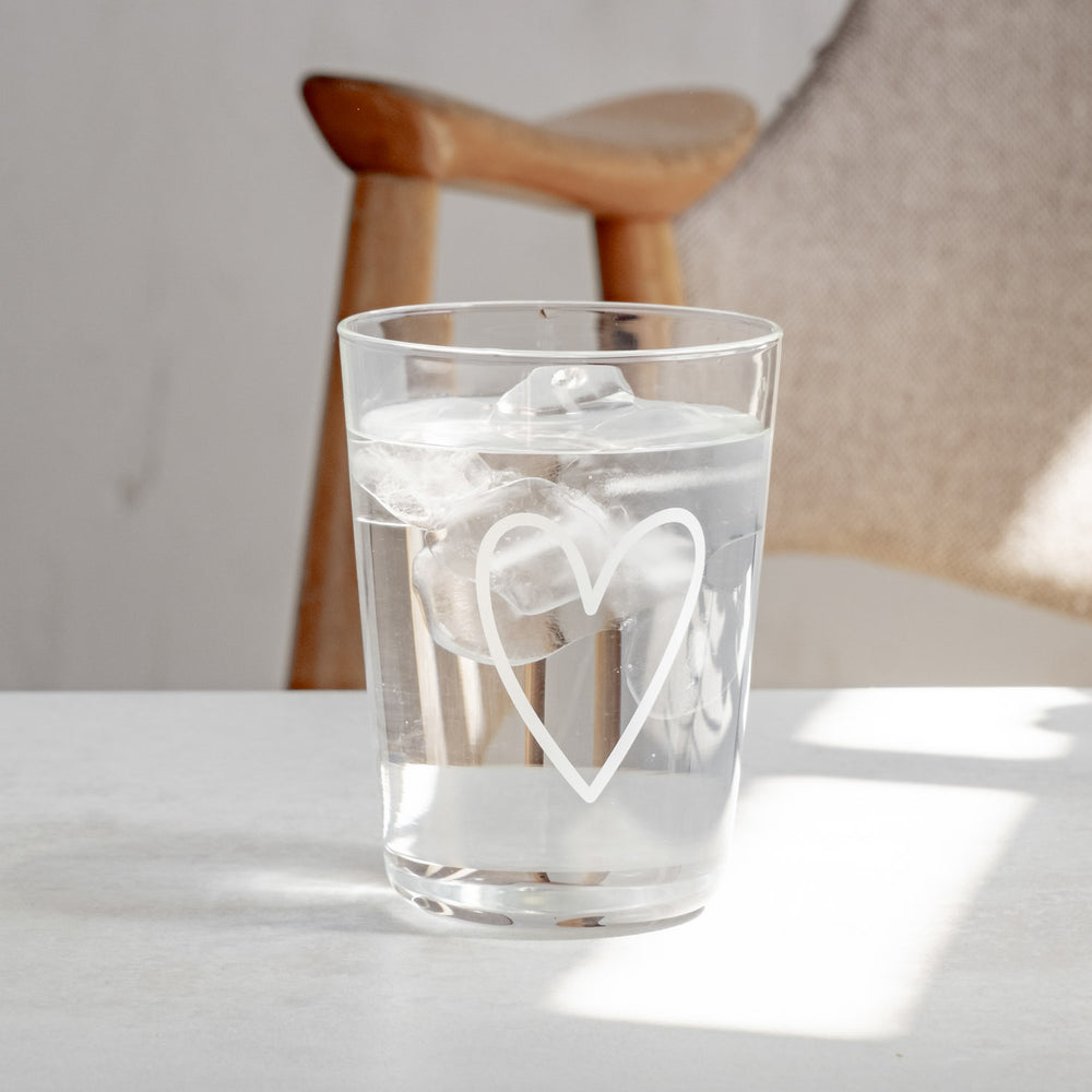 Trinkglas Herz weiß | Eulenschnitt 