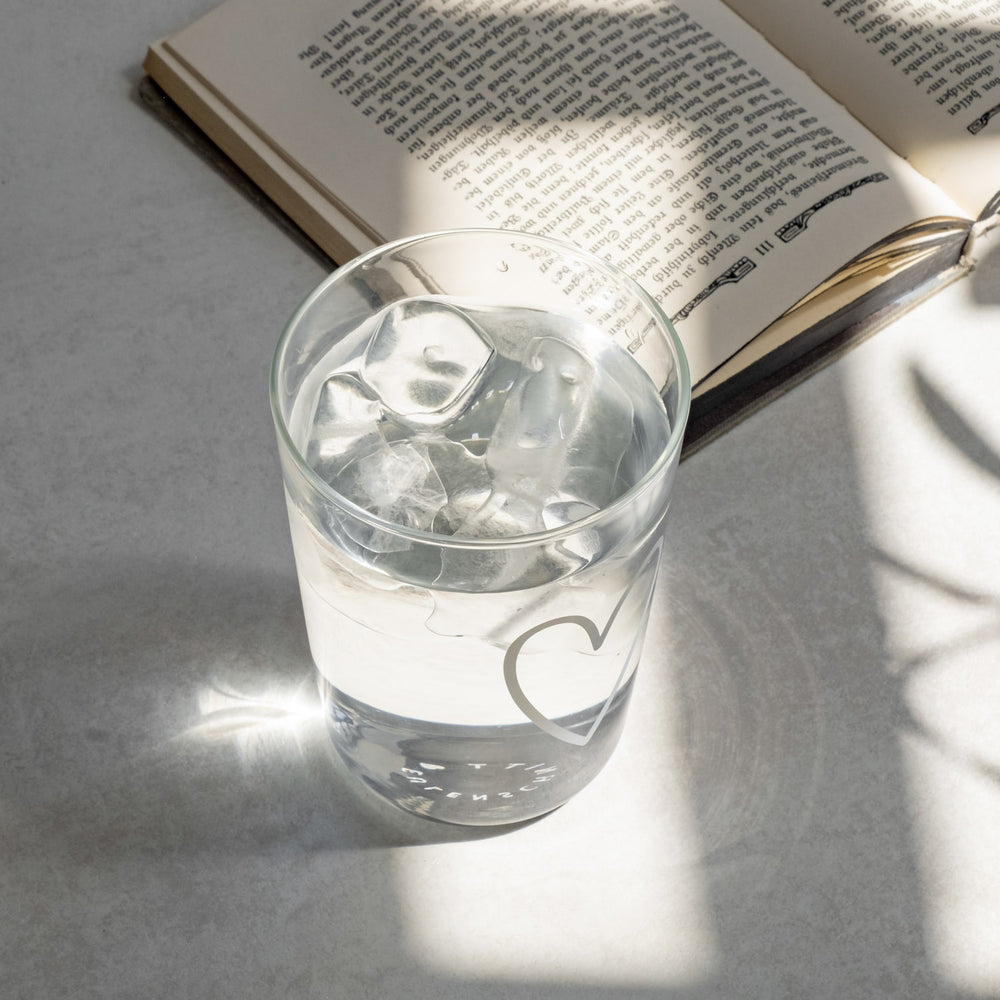 Trinkglas Herz weiß | Eulenschnitt 