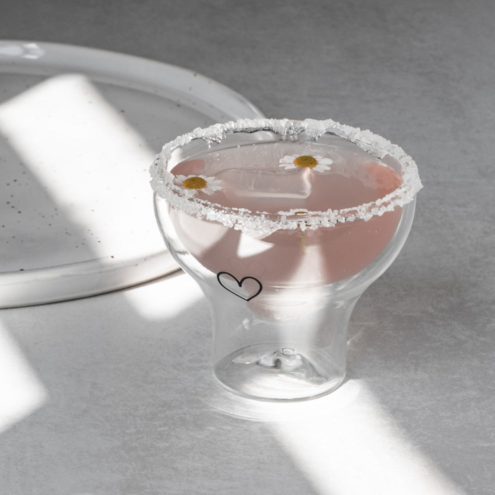 Verre à double paroi en forme de cœur 100ml
