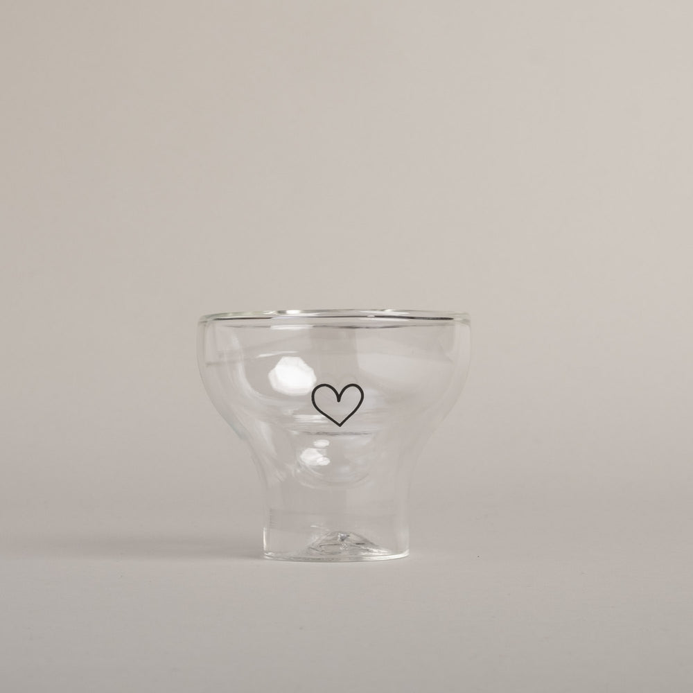 Verre à double paroi en forme de cœur 100ml