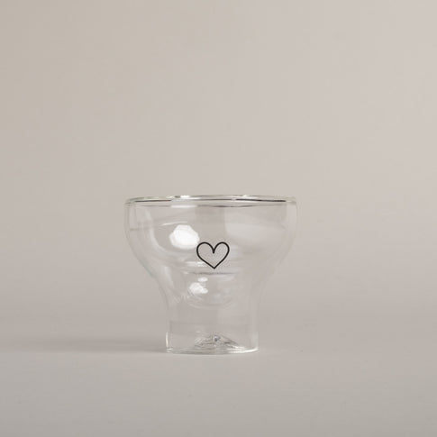 Verre à double paroi en forme de cœur 100ml