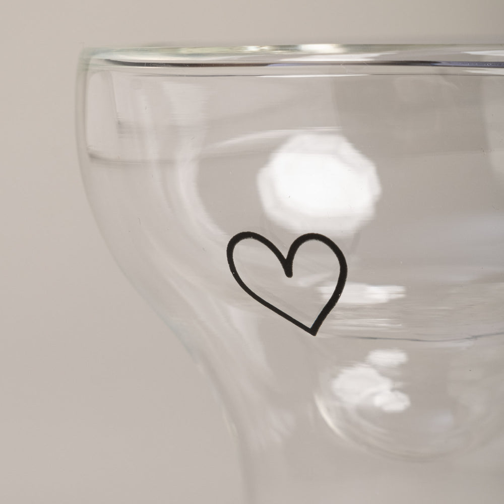 Verre à double paroi en forme de cœur 100ml