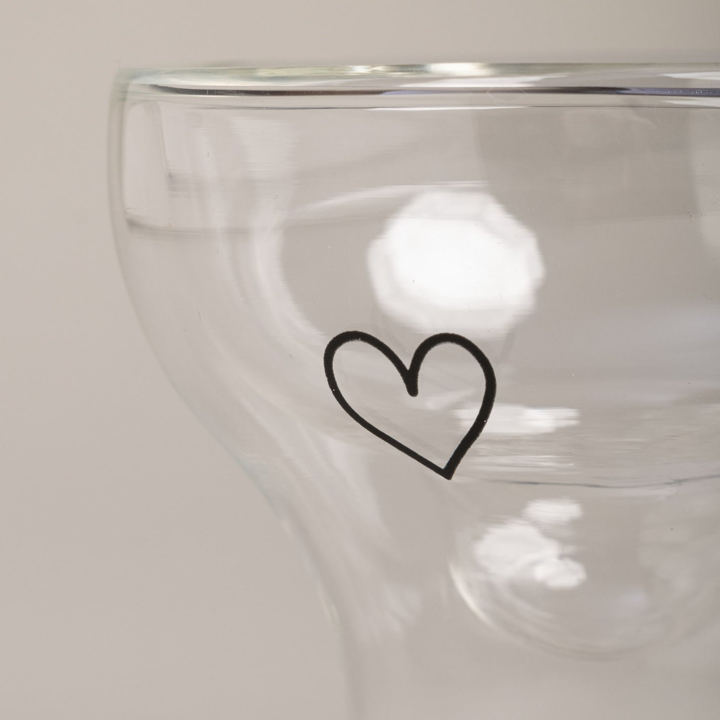 Verre à double paroi en forme de cœur 100ml