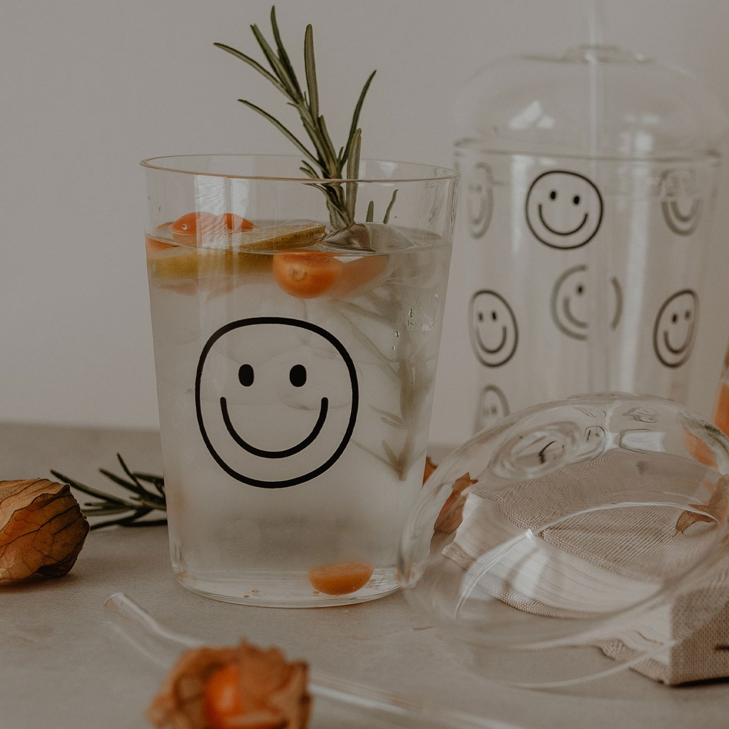 Trinkglas Smiley schwarz | Eulenschnitt 