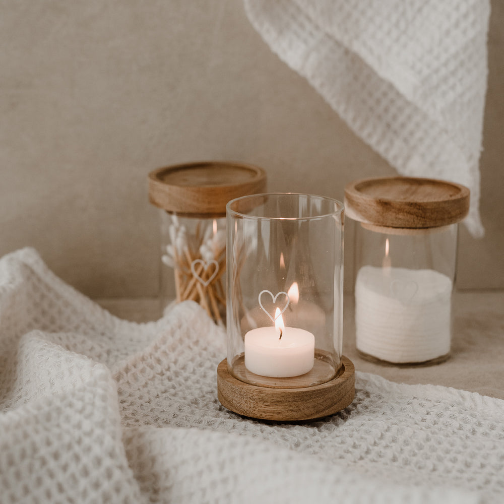 Mini Vorratsglas Herz weiß 9cm | Eulenschnitt 