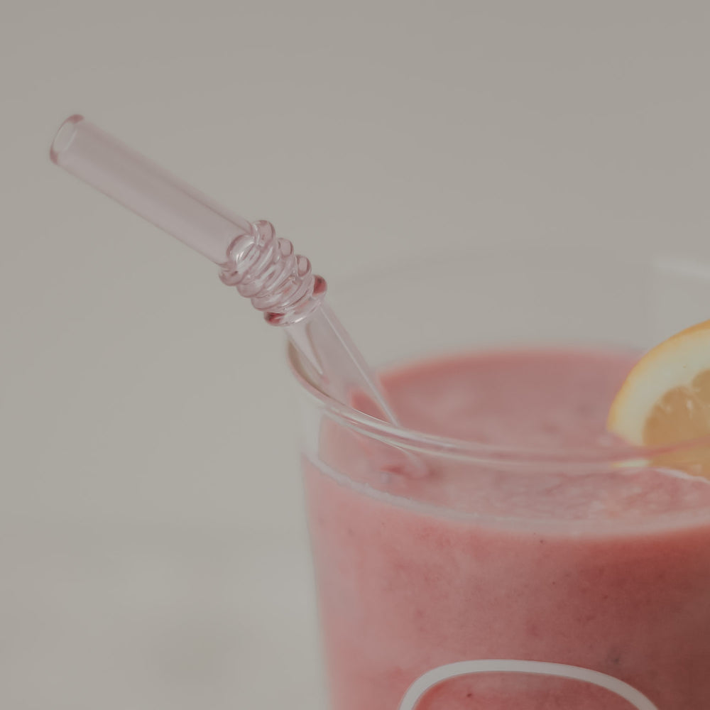 Strohhalme geknickt aus Glas 20cm Rosa im 4er Set