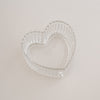 Klare Herzschale aus Glas mit feiner Riffelung – vielseitig für Snacks, Desserts oder Schmuck nutzbar.