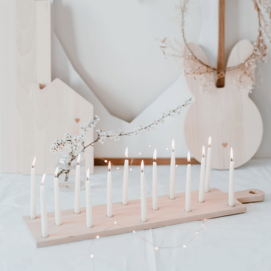 Planche à bougies en hêtre