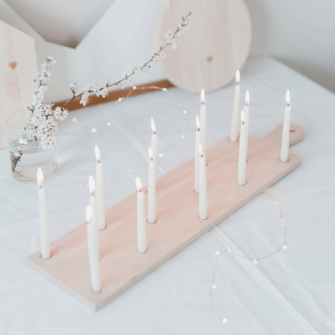 Planche à bougies en hêtre